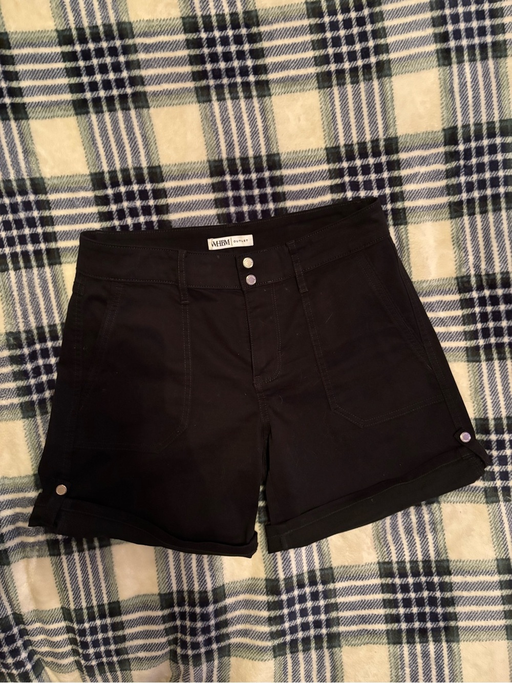 WHBM Black High-Rise Utility Shorts